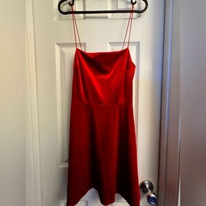 Urban Outfitters - Red Velvet Spaghetti Strap Dress